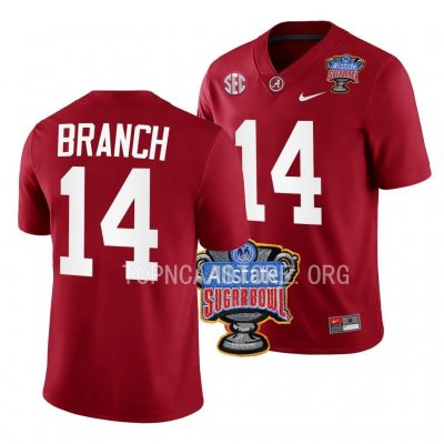 Men's Alabama Crimson Tide #14 Brian Branch 2022 Sugar Bowl Crimson NCAA College Football Jersey 2403UNHH4